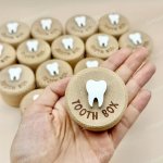 Wooden Tooth Box Tooth Collector Storage Box Fetal Hair Collector Birth Gift Birth Souvenir
