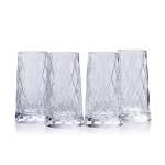 4 Piece 345ML Leafy Juice Glass Set Clear