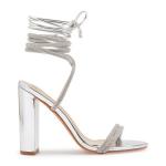 Silver Block Heel Sandal