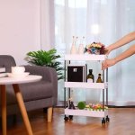 3 Layers Bathroom Kitchen Organizer Rolling Trolley Rack
