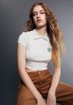 Cropped Polo Shirt - Grey