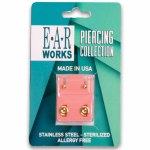 Stainless Steel Gold Plated Earrings - MINI Ball
