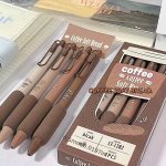 4-PACK Retractable Gel Ink Rollerball Pens With Extra Fine Point & Soft Grip - Lightweight Coffee-colored Pens For Comfortable W
