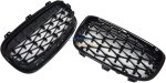 Bmw F20 1 Series Kidney Grille Set Diamond Style Gloss Black 11-14