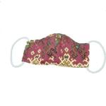 4AKID Adults Reusable Fabric 3-LAYER Non-medical Mask - Large Size - Maroon African Print