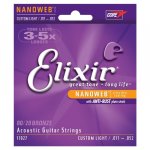 Elixir 80 20 Bronze Nanoweb Custom Light 11 Gauge Acoustic Guitar Strings