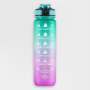 The Original Motivational Time Marker Water Bottle - Green And Purple