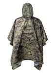 Leaf Pattern Men's Loose Hooded Breathable Raincoat For Outdoor Sports Travelling