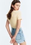 Ribbed T-Shirt - Yellow