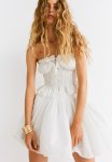 Smocked Bandeau Top - White