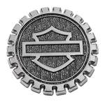 Harley-davidson 1.5 Inch. Gear Bar & Shield Logo Pin – Antique Silver Finish