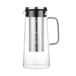 Glass Coffee Maker 1000ML With Stainless Steel Lid - Diamond Cut - IF21
