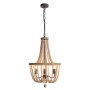 Bright Star Lighting Chandelier Wood Bead Bright Star CH894/3 Natural Brown 3 Light E14 11W