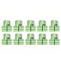 Pioneer Vest Reflective Fluorescent Lime Large Zip/pocket 10 Pack