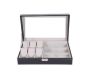 Pu Leather Jewellery Watch Sunglasses Storage Display Case Box - 9 Grid Compartment