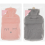 Bunny Grey & Pink With Pockets Hot Water Bottle 2L Colour May Vary