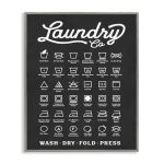 Stupell Industries 'laundry Business Symbols Chart' Framed Giclee Art Gray 24 X 30 Inches Easy To Hang And Sturdy Made In Usa By