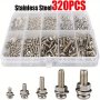 320PCS Stainless Steel SS304 Screws An Head Screws Nuts Bolts Assortment Kit M2 M2.5 M3 M4 M5 Metic Nut And Bolt Assortment