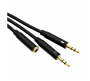 GIZZU 3.5MM Female To Dual 3.5MM Male Adapter Cable 0.2M Black