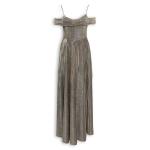 Black & Bronze Sparkle Draped Sleeve Dress