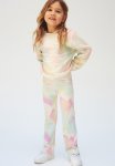 Flared Leggings - Natural White Tie-dye