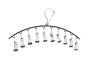 Black Pants Hangers With 10 Clips