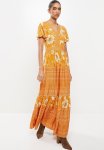 Floral Printed Dress - Orange