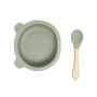 Billy Boo - Baby Bear Silicone Suction Bowl With Spoon - Sage
