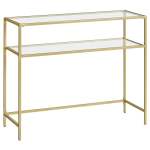 Manila Two-tier Glass Console Table Gold