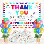 Foilswirl Cna Week Thank You Party Decorations 7 X 5 Ft Appreciation Thank For All You Do Backdrop Banner 100 Pcs Colors Balloon