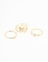 Goldair Gold Plated Cubic Zirconia Butterfly Rings 3-PACK - S/m