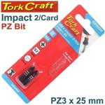 Tork Craft 2 PK Pozi No. 3 X 25MM Impact Insert Bit TCIPZ0325C