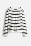 Cotton Jersey Top - White striped