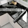 Black Marble Peel & Stick Countertop Contact Paper: Waterproof Removable And Easy To Cut - Suitable For Kitchen Countertops Stoves Tiles Cabinets And Dining Tables