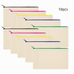 10PCS Blank Canvas Bag With Zipper Multi Color Makeup Canvas Bag Cosmetic Bags Blank Pencil Case For School Travel Diy Accessori