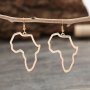 1 Pair Africa Map Outline Drop Earrings Vintage Style Dangle Pendant Fashion Jewelry Accessory Golden/silver Tone Options