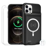 Battery Case For Iphone 12 Pro Max Enhanced 12000MAH Portable Protective Wireless Charging Case Support Carplay Compatible With