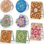 1 DIY Diamond Craft Kit New Year Gift Christmas Holiday Gift Mandala Flower Beautiful Floral Makeup Small Mirror Round Square Heart-Shaped Mirror-Portable And Compact