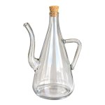 Clear Glass Oil Pot 500ML With Cork Stopper