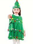 Girls boys Christmas Tree Costume Dress Kids Cosplay Dress For Christmas Party Gift Performance