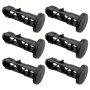 6PCS Easy-install Black Trash Can Lid Hinge Pins 67X31MM - Durable Nylon Snap-on Design For 240L Wheelie Bins