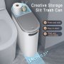 1PC Bathroom Trash Can Household Creative Waste Bin Press Type Garbage Can With Lid Simple Paper Basket 10L Large Capacity Trash Bin Home