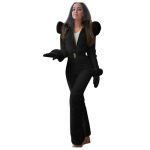 Ski Snow Suits For Women Snowsuit One Piece Waterproof Windproof Jumpsuit Overalls Outdoor Sports Outfits Clothes Black M