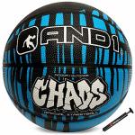 AND1 Rubber Basketball & Pump Drip Collection - Official Size 7 29.5" Streetball Made For Indoor And Outdoor Basketball Games Bl