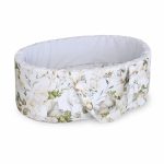 Carry Cot Printed Floral: Soft White Flower With Green Leaves