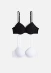 2-PACK Lace Push-up Bras - Black & White
