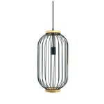 Mayfair Lantern Pendant Light Black And Gold Metal