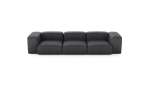 Three Module Sofa - Leather - Dark Grey - 314CM X 115CM