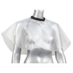 Salon Cape Transparent With Black Collar Short Hook & Loop