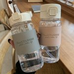 1PC 500ML 17OZ Clear Water Cup With Straw High Temperature Resistant Simple Flip Top Water Bottle Suitable For Outdoor Sports Fi